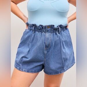 Cider Denim high rise solid wide leg shorts 🩳 size XL or 12-14 new with tags